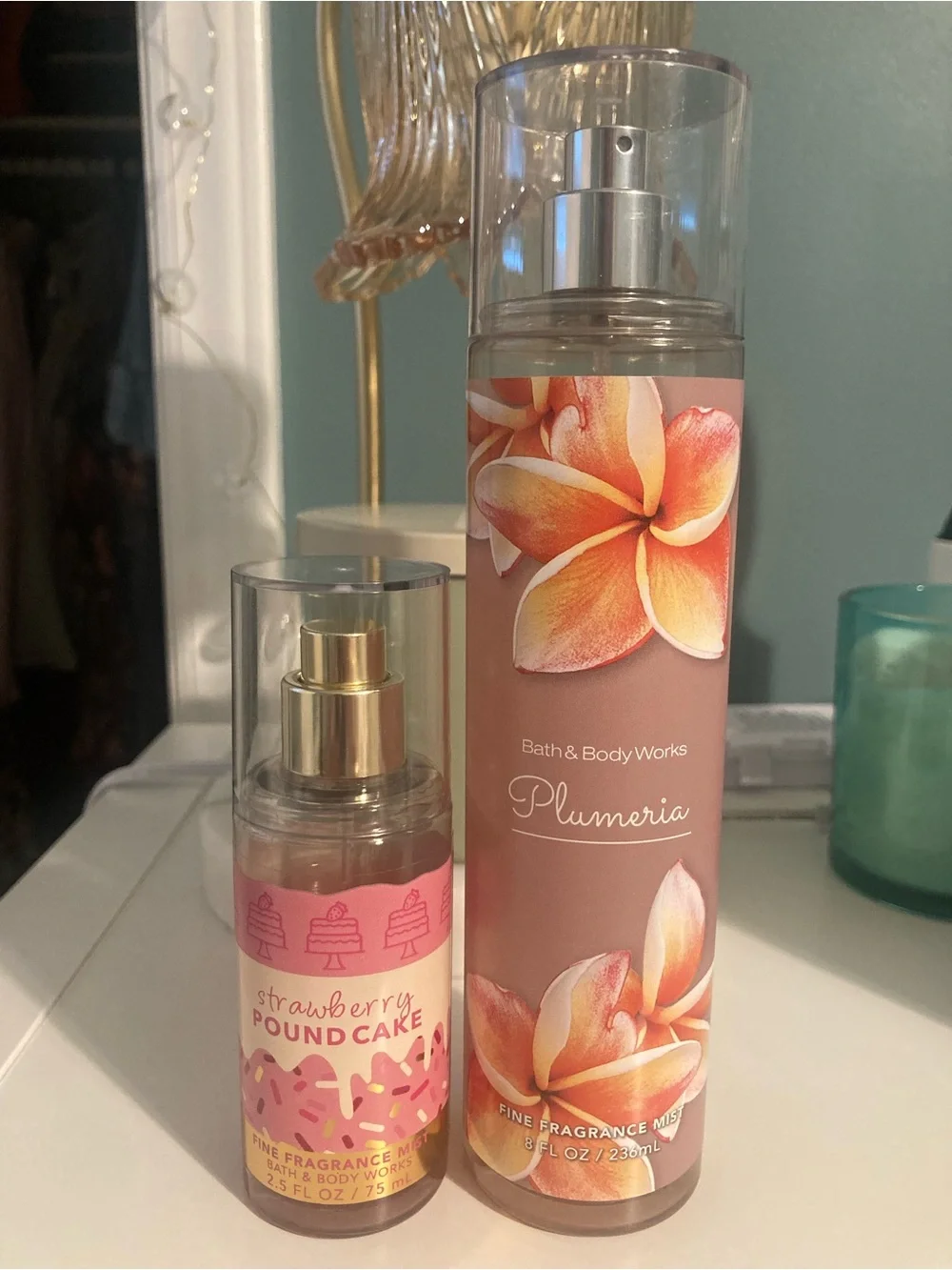 Bath & Body Works Plumeria & Strawberry Pound Cake Body Mists